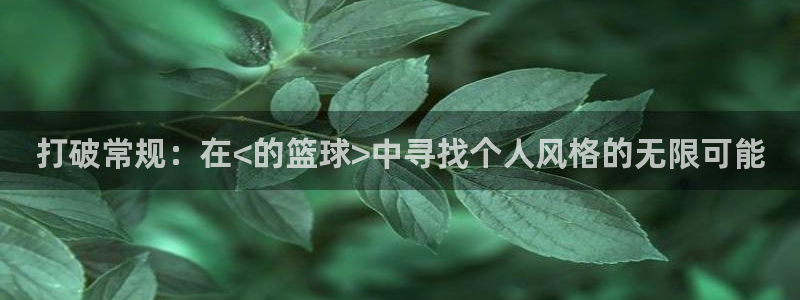 打破常规：在<的篮球>中寻找个人风格的无限可能